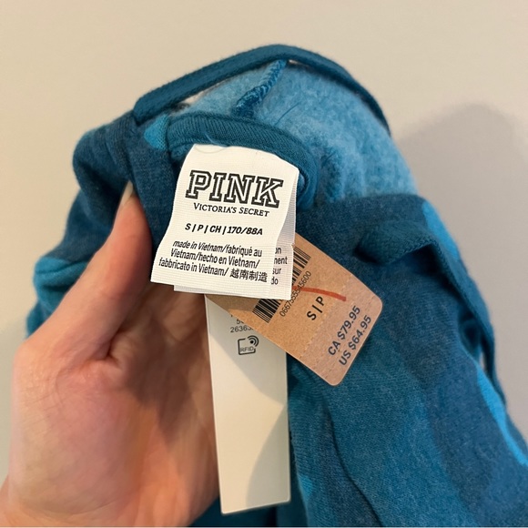 Relisted Victoria’s Secret Pink blue camouflage hoodie dress pockets oversized S - Picture 5 of 5